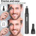Miniatyrbilde 5 av 5: Nesetrimmer (svart) egnet for både menn og kvinner, 2-i-1 profesjonell smertefri USB-oppladbar nesetrimmer og øretrimmer, vanntett, tørr