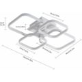 Miniatyrbild 4 av 4: LED-taklampa, modern taklampa 52W 4680LM, 6000K kallvit taklampa, för vardagsrum, kök, kök, sovrum