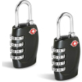 Miniatyrbillede 1 af 5: Kuffertlåse - 1, 2, 3, 4, 5, 6 pakke 4-cifret rejsekombination sikkerhedshænglås til kufferter bagage etui kode lås - sort (pakke med 2)