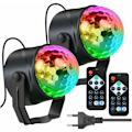 Miniatyrbilde 1 av 5: Discolys, 2 stk. 7 farger RGB 360° rotasjon diskokule med fjernkontroll, plugg inn bærbar PC og spill lekeplass med vokal ordre for fest bar klubb dekor