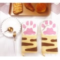 Miniatyrbilde 2 av 5: Kattpote Grytevotter (Beige) Grytevotter Kitten Pote Design Varmebestandige Grytevotter Tykke Bomullsforet Matlaging Stekepanne Votter Mikrobølgeovn Votter BBQ Ki