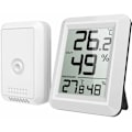 Miniatyrbillede 1 af 5: Indendørs og udendørs termometer, forbundet termometer med trådløs udendørs sensor, digitalt termometer hygrometer med stort LCD-display, ℃/℉ kontakt,