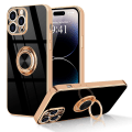 Miniatyrbillede 2 af 4: 360 graders roterende finger magnetisk bilmontering telefonetui til iPhone 14 Pro Max, sort