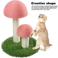Miniatyrbilde 4 av 5: Rosa sisal katteskrapepost med soppdesign dekket med mykt og glatt sisaltau for katt