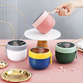 Miniatyrbild 4 av 5: Assorterad frukostmugg (vit) läckagesäker yoghurtmugg med sked, praktisk bärbar assorterad frukostmugg, 600 ml utomhus snacksburk
