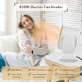Miniatyrbilde 2 av 5: 800 W blåse radiator, elektrisk oppvarming med energibesparende oppvarming, kontorvarme, lufttrafikkfunksjon, beskyttelse mot overoppheting og helling