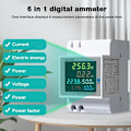 Miniatyrbild 2 av 4: Elförbrukningsmätare, 100A 6 EN1 DIN-skena 220V DE FRONTURE FREEDER FREEDURE FUND PROBLE, AC40-300V CT Integrerad