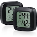 Miniatyrbild 1 av 5: 2 st mini termometer Digital Hygrometer med hög precision, inomhushygrometertermometer, med strömbrytare, omvandlingsbar ℃/℉, för vardagsrum baby r