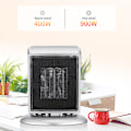 Miniatyrbilde 5 av 5: Elektrisk ekstra varme PTC rask oppvarming 400/900 W Beskyttelse mot tilting og overoppheting mini hjelperadiator for hjemmet, kontoret, en pers
