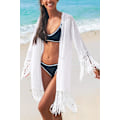 Miniatyrbild 3 av 5: Kvinnors Frans Lång Kimono Cardigan Strand Baddräkt Bikini Cover Up