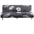 Miniatyrbillede 1 af 5: Armløs Sofaovertræk 3 Personers Stretch Sofaovertræk Helt Over Foldbar Sofa Beskytter, Universal Skridsikker Sofa Håndklæde 160-190cm (Bladprint)
