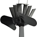 Miniatyrbillede 5 af 5: Varme Drevet Brændeovnsventilator 2 Blade Træovnsventilator med Flammehæmmende Ledninger Økonomisk Pejs Hjem Sort