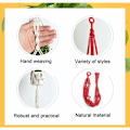 Miniatyrbild 2 av 4: Set med 2 Macrame-växtupphängningar, handgjorda bomullsrepshängande krukor, blomkrukahållare, inomhusväxthängare blå