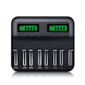 Miniatyrbild 1 av 5: LCD Universal Batteriladdare, Universal Laddare för AA/LR6, AAA/LR3, C/R14, D/R20 Ni-MH Uppladdningsbara Batterier med Typ C Micro USB Ingång, Laddare