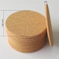 Miniatyrbillede 1 af 4: Korkunderlag runde sæt med 10 til spisebord og bar diameter 10cm tykkelse 5mm