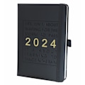 Miniatyrbillede 1 af 5: 2024 A5 Dagbogsplanlægger, 2024 dagbog dag en side, Ugentlig månedlig planlægger med månedlig fane, Jan-Dec 2023 med penneholder, 320 sider (SORT 2024)