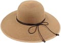 Huvudbonadstillbehör damhatt båge halm sommar solskydd dammode hatt skydd hopfällbar hatt (brun, en storlek)