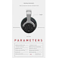 Miniatyrbilde 3 av 4: H2 Headset Bluetooth Headset Trådløs Fargerik Lysende Subwoofer Sammenleggbar Teleskopisk Kort Headset(svart)