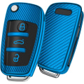 Miniatyrbilde 1 av 5: Beskyttende deksel for Audi bilnøkkel - for A1 A3 A4 A6 Q3 Q5 Q7 S3 R8 TT - Silikon TPU (Sølv-farget fiber)