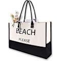 Miniatyrbild 1 av 5: Extra stor sommarstrandväska Tote väskor kvinnor Oversized XL Sandproof dragkedja Handväska Vattentät semester Canvas Monogram Personliga presenter Strand Plea
