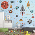 Miniatyrbillede 2 af 5: Rumskibsvægklistermærker Vægklistermærker Murals Dekaler til Soveværelse Stue TV-væg