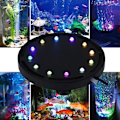 Miniatyrbillede 1 af 5: RGB LED Undervands Boblelys Rundt Flerfarvet Akvarielys Disk/Flerfarvet Luftsten til Akvarium Vandtæt og Lækagesikker Automatisk Farveskift