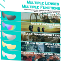 Pikkukuva 4 / 5: Polarisoidut pyöräilylasit miehille ja naisille MTB-urheiluaurinkolasit UV400-suojalla, 5 vaihdettavaa linssiä