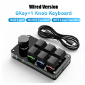 Miniatyrbilde 1 av 5: Mini makro mekanisk spilltastatur, enhånds 6-tasters USB PC-tastatur med knapp, programmerbar snarvei tilpasset funksjon, for Windows, for Vista