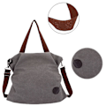 Miniatyrbild 3 av 5: Canvas Messenger Bag Axelväska, Grå Fritid Mode Konstnärlig Canvas Väska