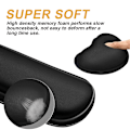 Miniatyrbillede 4 af 4: Ultra-fint stof gel memory foam tastatur håndledsstøtte sæt, kan lindre smerter ved skrivning, behagelig til kontor, spil, computer, sort