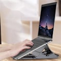 Miniatyrbillede 3 af 3: Multifunktionel vertikal bærbar kølestativ til skrivebord, mobiltelefon, computer, tablet, universel opbevaringsstativ