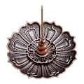 Miniatyrbilde 1 av 5: Røkelsesbrenner - Lotus Røkelseholder i Messing, Avtakbar Askeoppsamler (Rød)