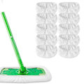 Miniatyrbilde 1 av 5: Sett med 10 gulvmopper, gulvkluter, gjenbrukbare og vaskbare, mopptrekk for optimal glidning, våt eller tørr bruk (hvit fiber, 25,4 x 11,5 cm)
