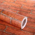 Pikkukuva 1 / 5: Tiiliseinä tarra, itseliimautuva tapetti rikkinäinen paperi painettu punainen tiili helppo asentaa tapetti kuori ja kiinnitä - punainen tiili, 45cm