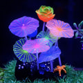 Miniatyrbilde 2 av 5: Glødende kunstig sopp akvarium lotus ornament silikon dekor akvarium dekorasjon for fiskebolle med sugekopp