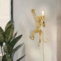 Miniatyrbilde 2 av 4: Apekatt vegglampe \"César\" Monkey Lamp Gold