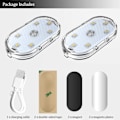 Pikkukuva 5 / 5: 2 kpl auton LED-sisävalot, 7 väriä tunnelmavalaistus auton sisätiloihin, USB-ladattava auton sisätilan lukuvalo, kannettavat LED-valot autoon