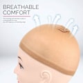 Miniatyrbilde 5 av 5: 6 hudfarge elastiske nylon parykkhetter - Elastiske nylon strømpe parykkhetter, brune unisex parykk strømpehetter hårhetter for kvinners sminke