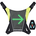 Miniatyrbillede 4 af 5: LED cykelvest, LED-refleksvest med retningsindikator - Fjernbetjening, retningslys, USB-genopladelig, nem installation for cykelsikkerhed