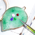 Miniatyrbillede 4 af 5: Bladformet Resin Neglekunst Palet Gel Polish Farveblanding Palet Negletegning Maleplade Display Stativ DIY Manicure Værktøj til Maling, Placering