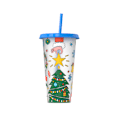 Miniatyrbilde 1 av 2: Fargeskiftende kopp  Plastjulekopper Gjenbrukbare reistumbler med lokk og sugerør Iskoffekopp Kaldtvannsdrikk Skift kopper, 710 ml (blå)