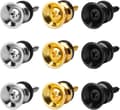 (Guld, Silver, Svart) 9 gitarrer med knoppar Metallgitarr med lås med skruvar och gummikuddar för akustisk gitarr elbas ukulele