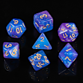 Miniatyrbilde 2 av 5: Flersidig terningsett Glitter terninger for Dungeons and Dragons RPG Grønn Blandet Nebula Terninger
