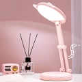 Miniatyrbilde 1 av 5: LED Skrivebordslampe for Barn, Rosa Katteøre Nattbordslampe for Jenter, Justerbar