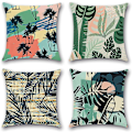 Miniatyrbilde 1 av 5: Putetrekk 45 x 45 cm, sett med 4 putetrekk i bomull og lin, putetrekk for sofa, utendørs hage seng sofa puter (18-CoconutPa