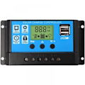 Pikkukuva 1 / 5: PWM aurinkopaneelin lataussäädin, 12 V / 24 V, 30 A, LCD-näyttö, kaksois-USB-portti