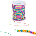 Miniatyrbillede 1 af 5: 100m Elastisk Snor 1mm Regnbue Farve Elastisk Snor Håndværkssnor Elastisk Tråd til Armbånd og Håndværk