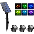 Miniatyrbild 1 av 5: Solcells drivna LED undervattensdammlampor 2 lägen justerbar undervattenslampa, 6 färger, IP68 vattentät, automatisk på/av, sollampor
