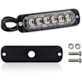 Miniatyrbillede 2 af 5: 4 STK Strobe Sidemarkeringslys, 6 LED Fareadvarselslysbjælke, Gul Nedbrydningsblink, Nødblink, Vandtæt 12V 24V Universal til Ca
