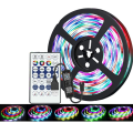 Miniatyrbilde 1 av 5: 5m LED-stripe, LED-rom flerfarget LED-stripe 5050 RGB LED-lys, LED-stripe med fjernkontroll, Bluetooth-app for å kontrollere LED-stripen i synkronisering